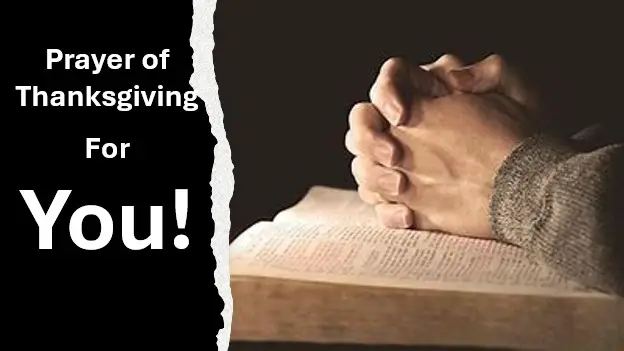 Prayer of Thanksgiving For You!